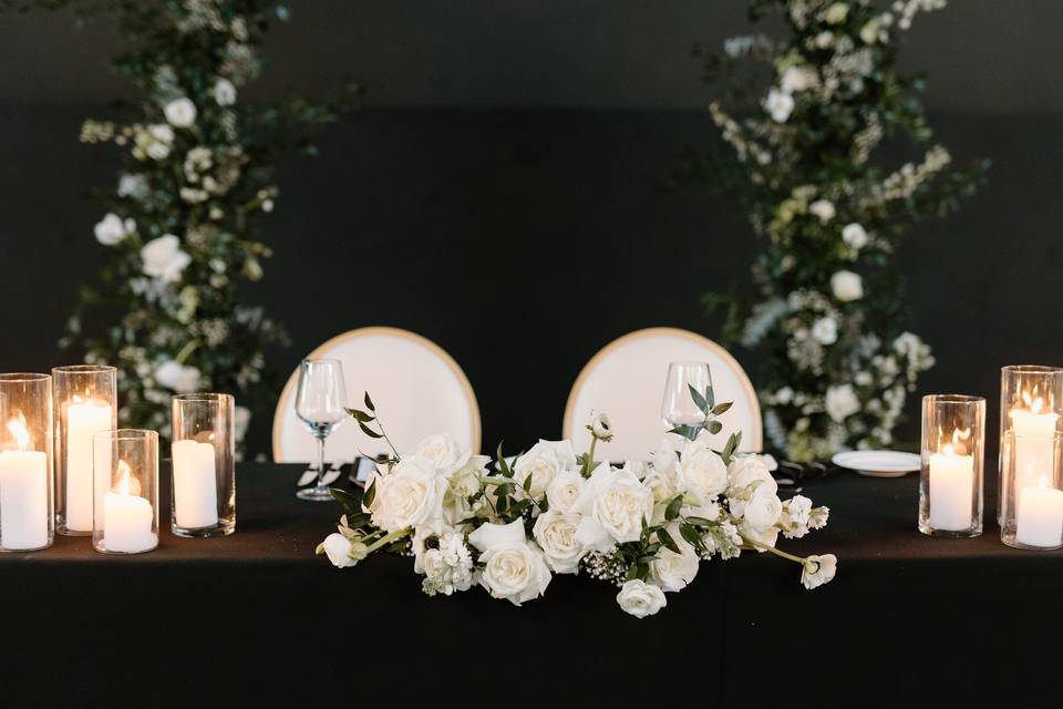 Candles and greenery