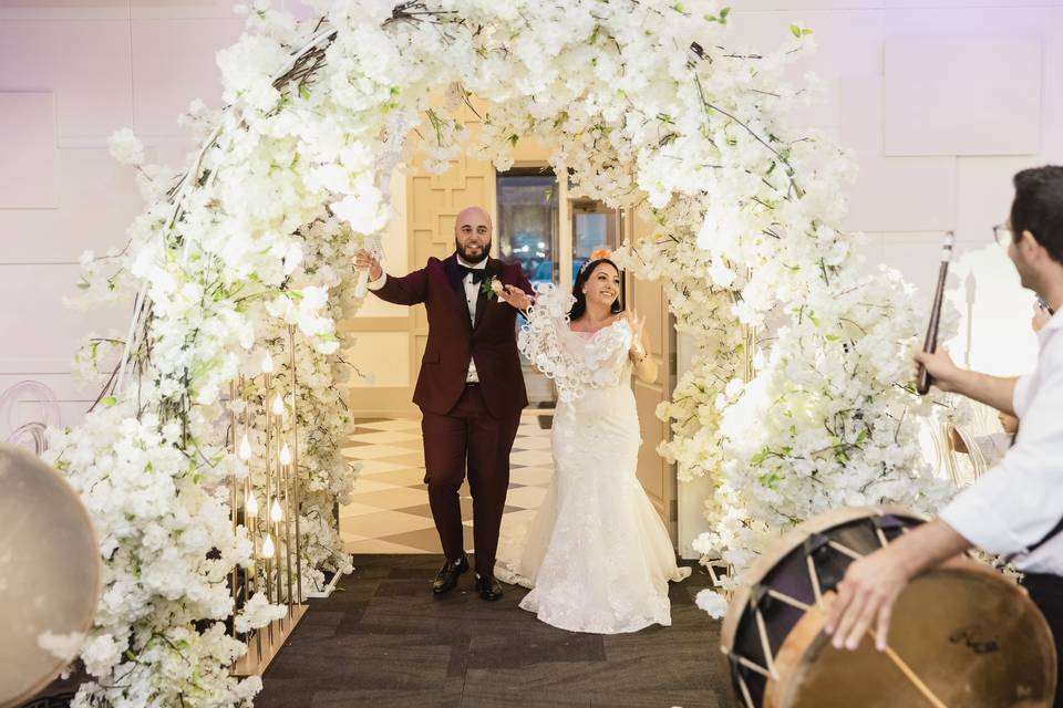 Newlyweds entrance