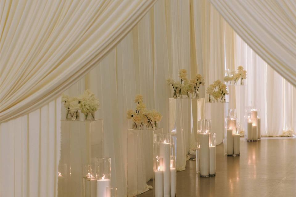 Elegant Draped Tunnal Setup