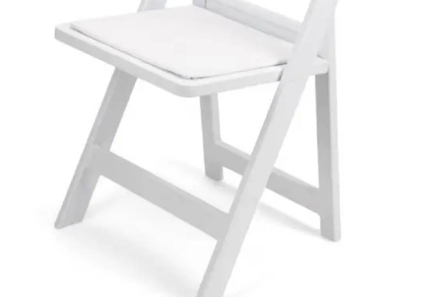 White resin folding chair