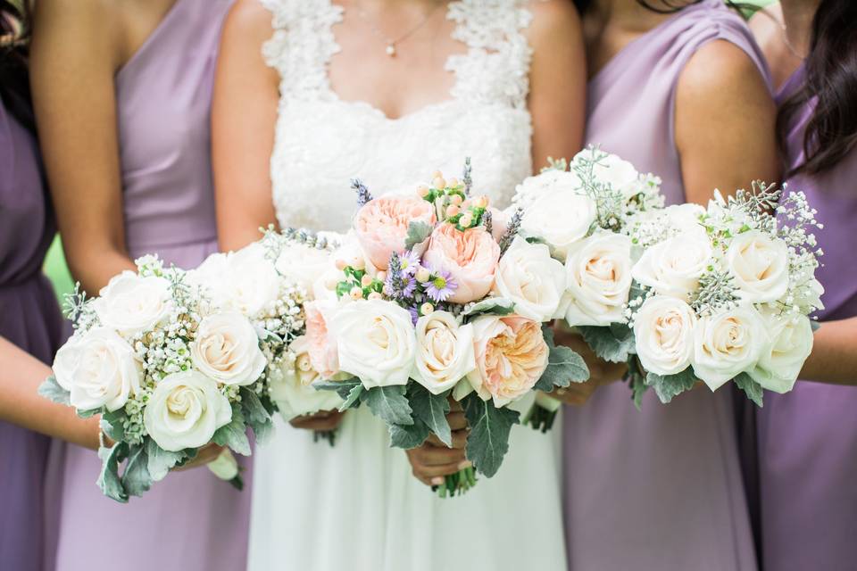 Soft colour wedding bouquet