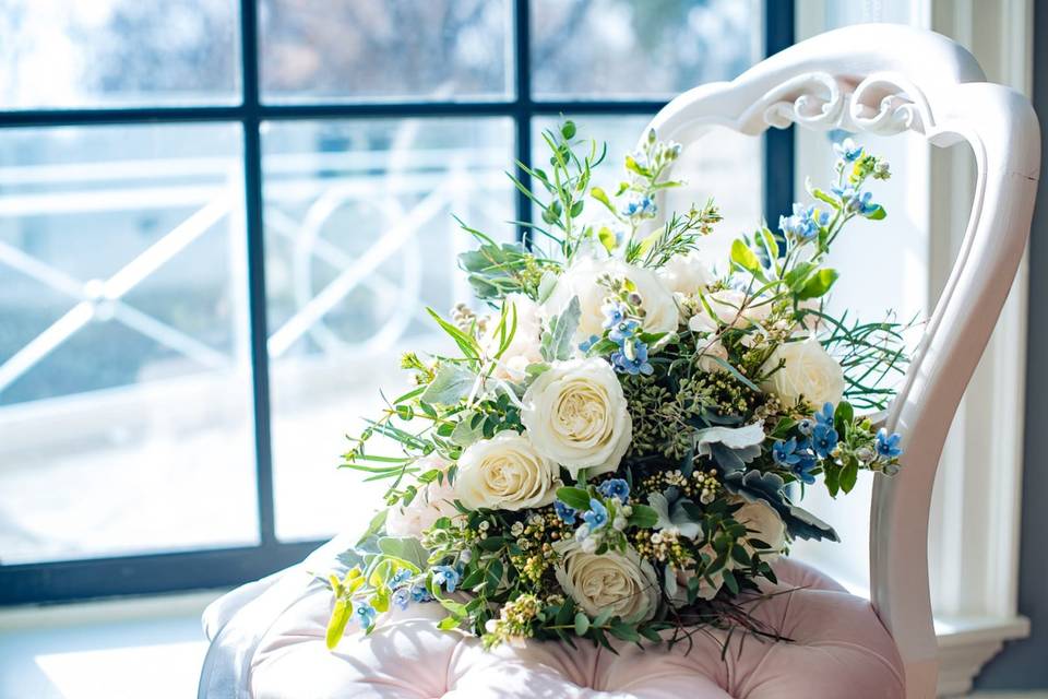 Bouquet on chair