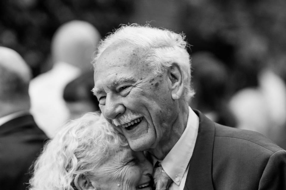 Elderly couple's joyful dance