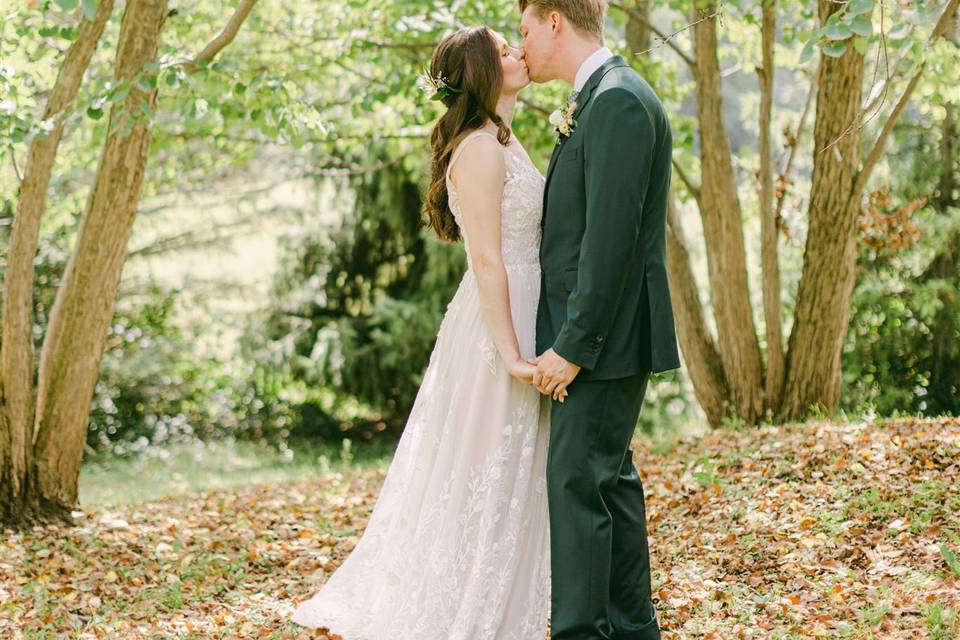 Bride and Groom Forest Wedding