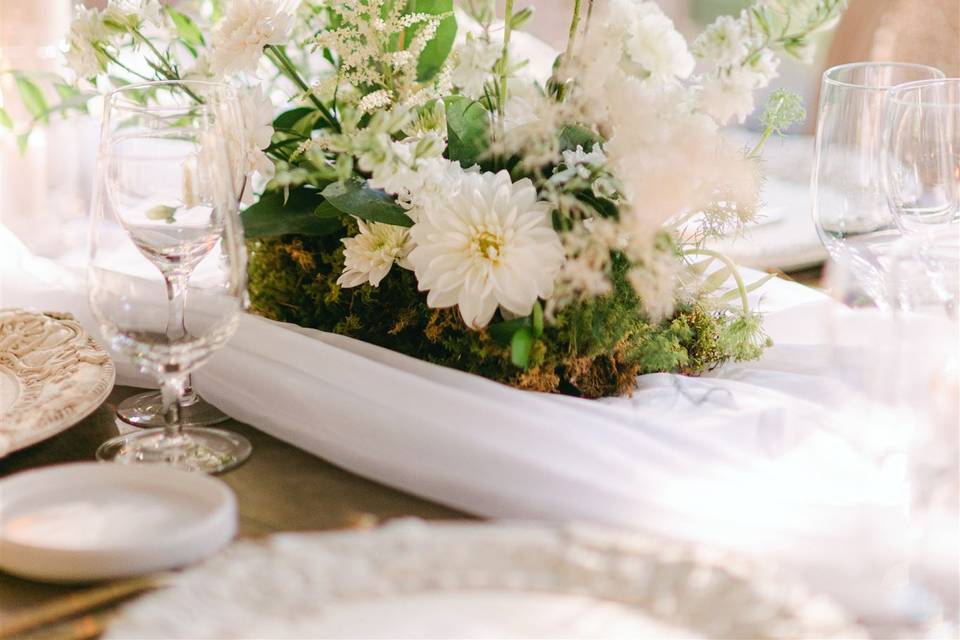 Centrepieces Green and White