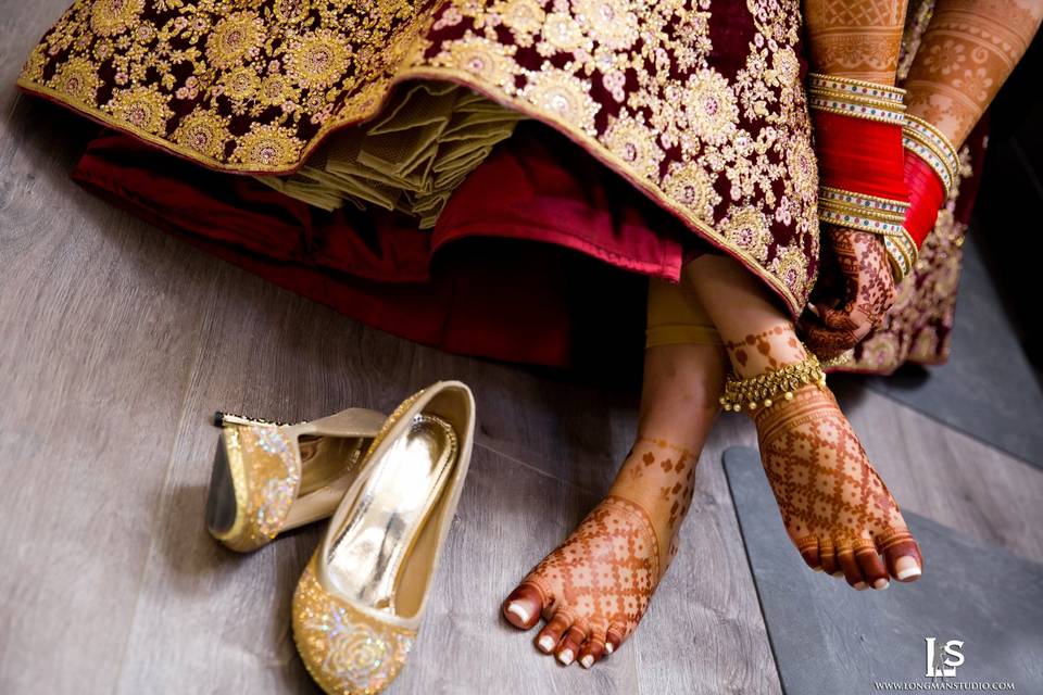 Bride getting ready