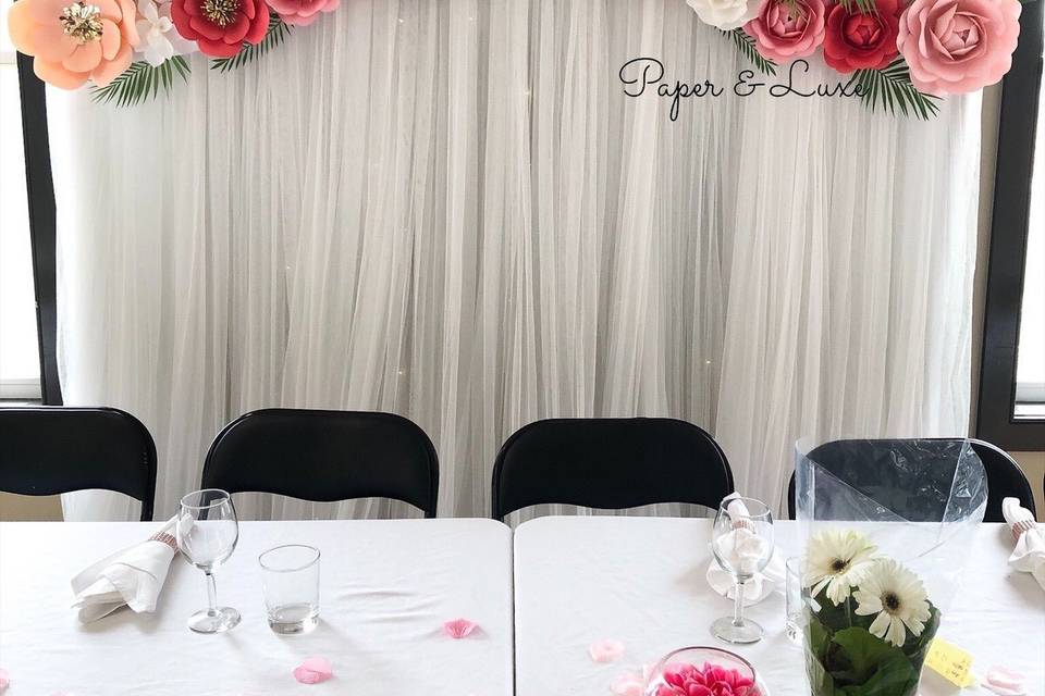 Floral wall behind head table