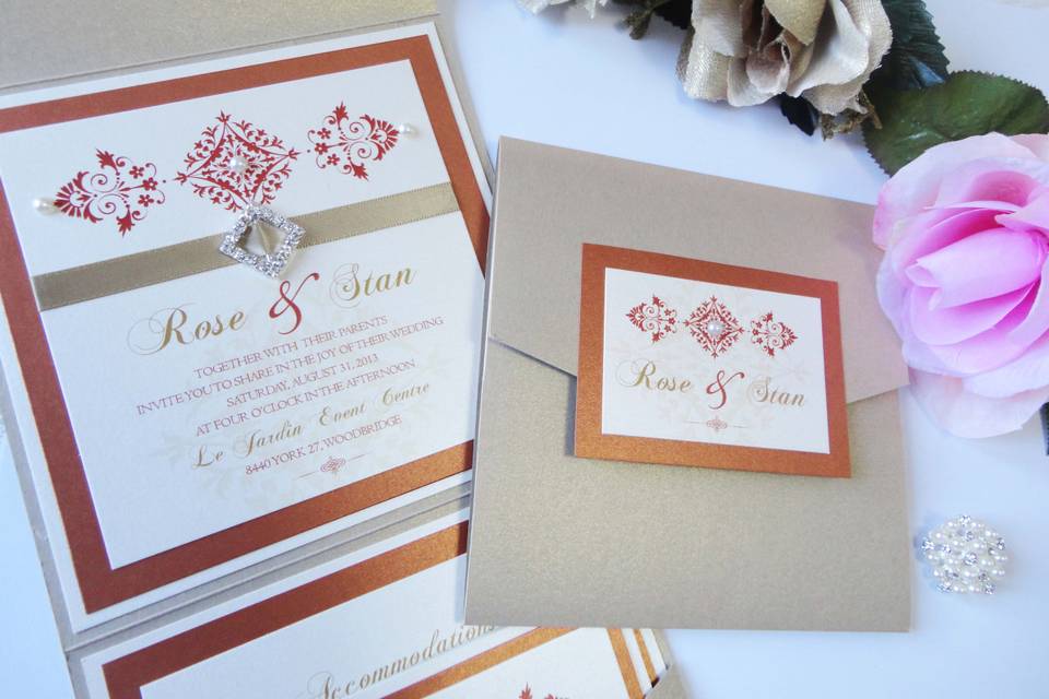 Elegant Gold & Copper Invite