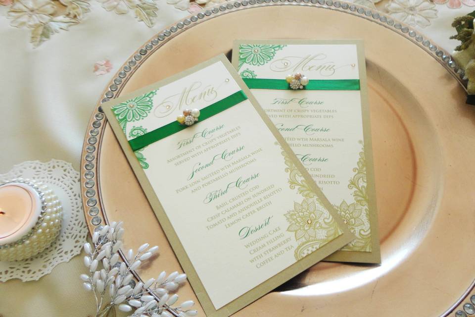 Elegant Wedding Menu