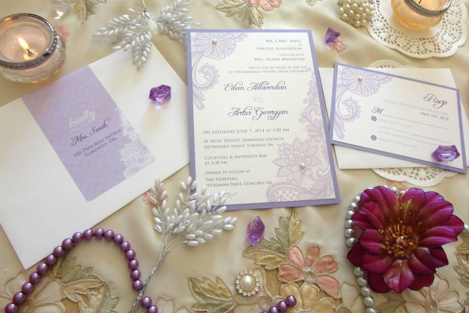 Purple Wedding Invite Suite