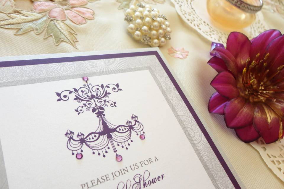 Purple Bridal Shower Invite