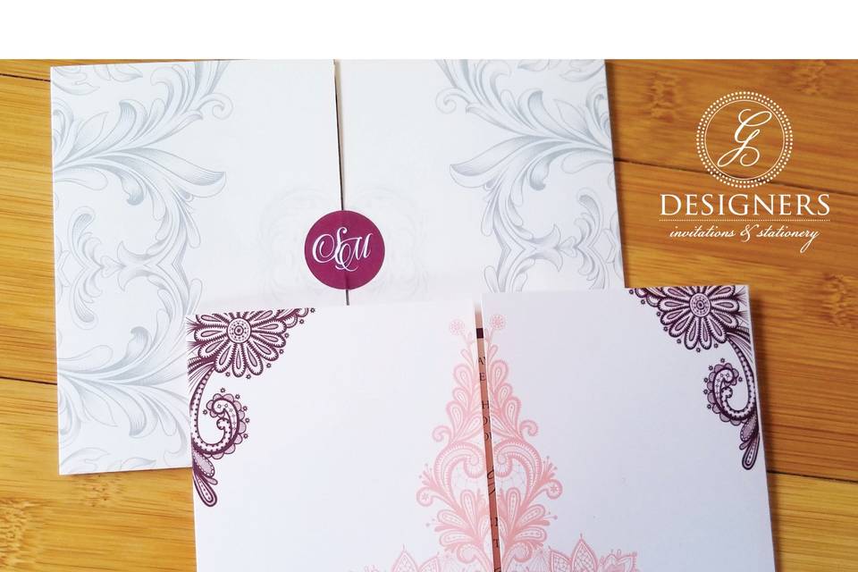 Blush Pink - Gate-fold Invite