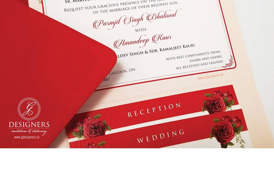 Red Sikh Wedding Invite