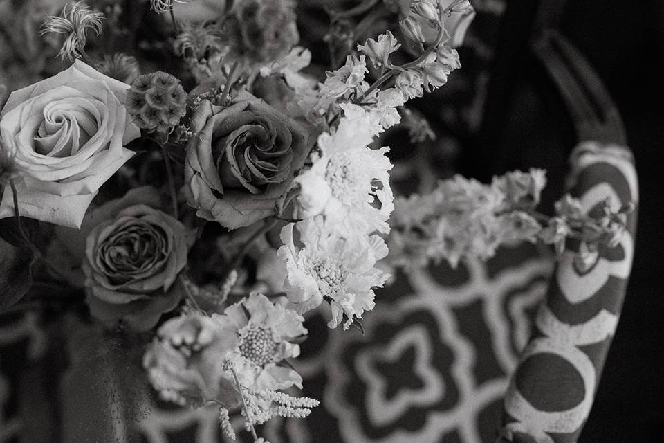 Black and white bouquet