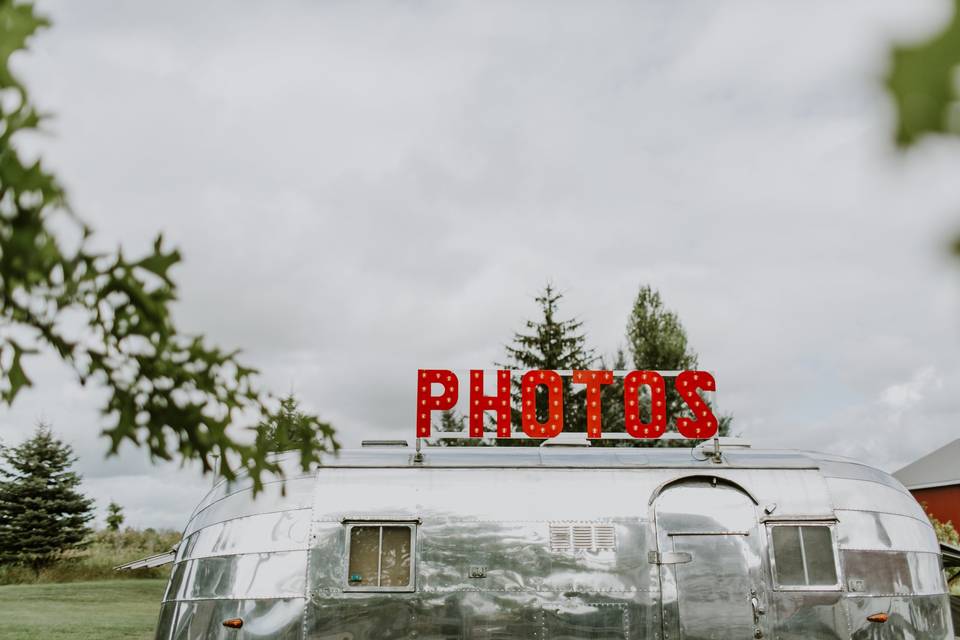 Wedding airstream photo booth