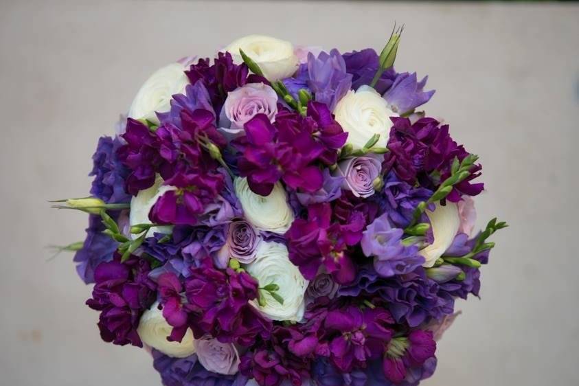 Purple bridal bouquet