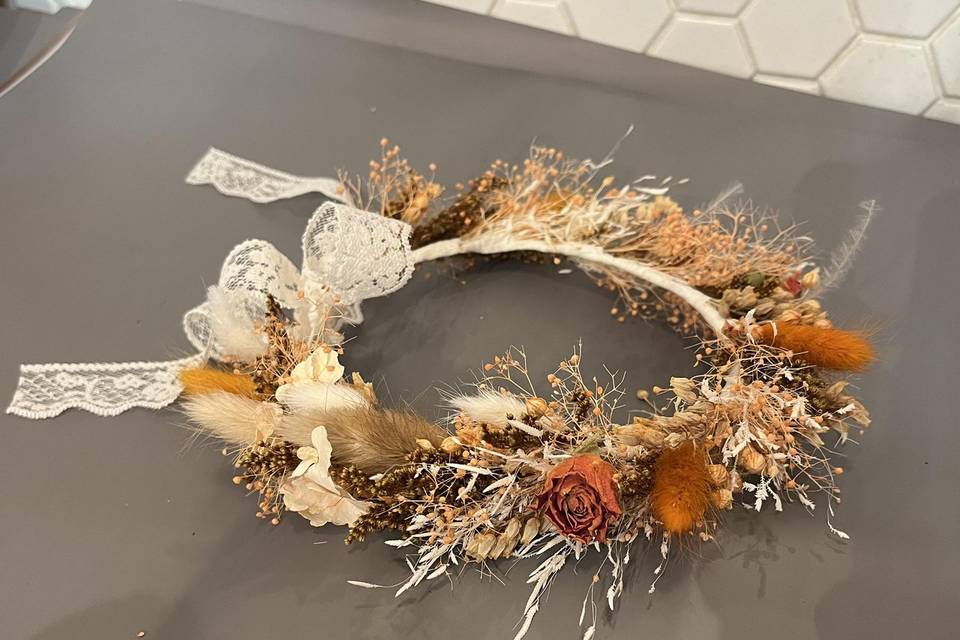 Fall bridal hair crown