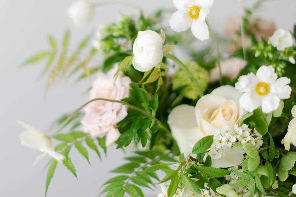 Spring wedding centrepiece