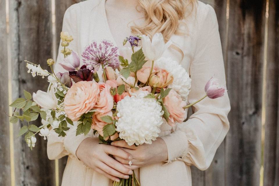 Garden inspired bridal bouquet