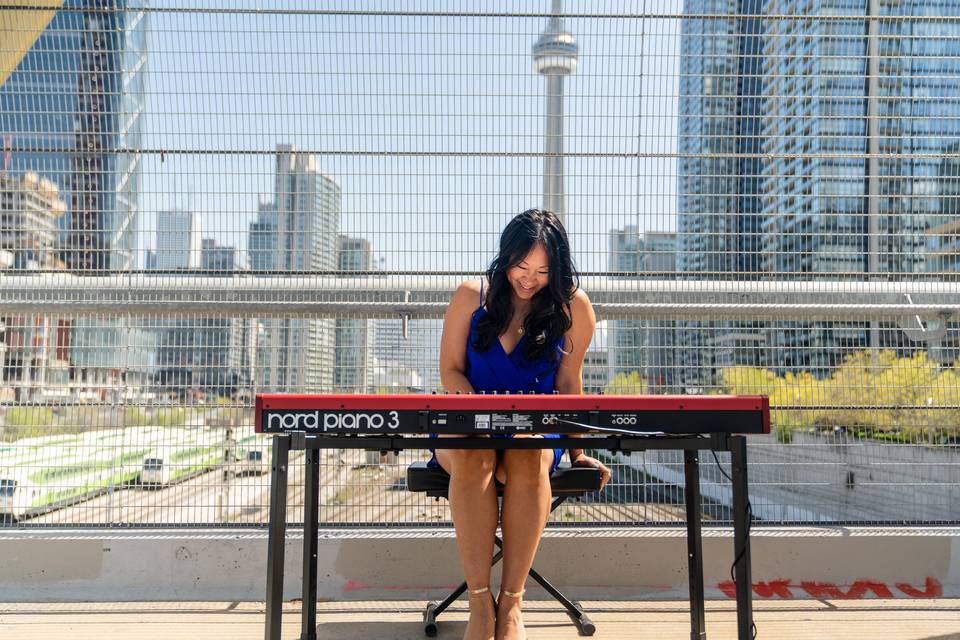 Performing on a bridge