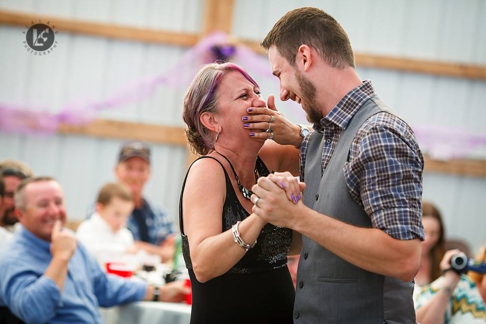 Mother and son dance