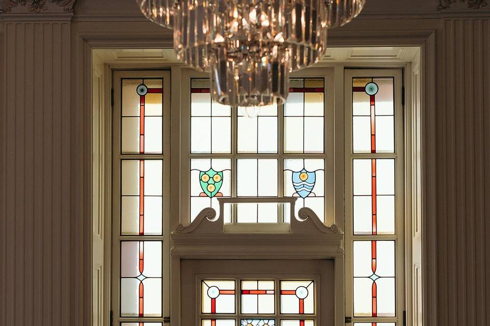 Stained glass in the York Room