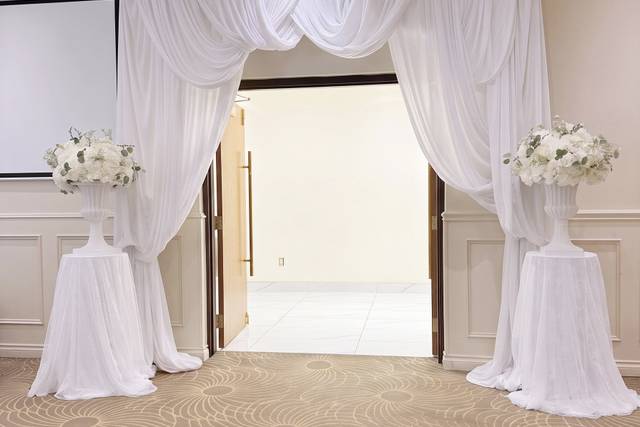 White Draped Entrance Decor