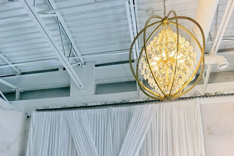White curtian backdrop