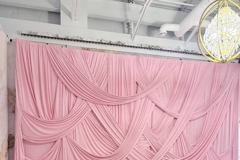 Pink curtian backdorp