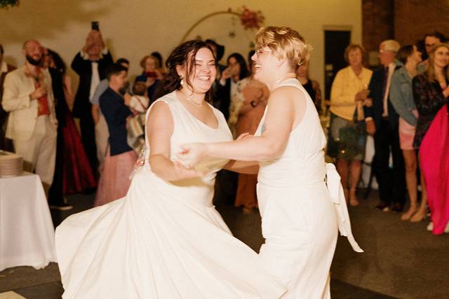 Brides sharing first dance