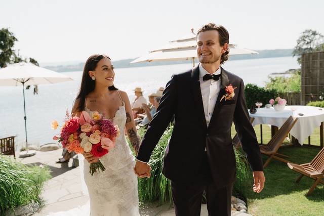 Bride and groom after ceremony