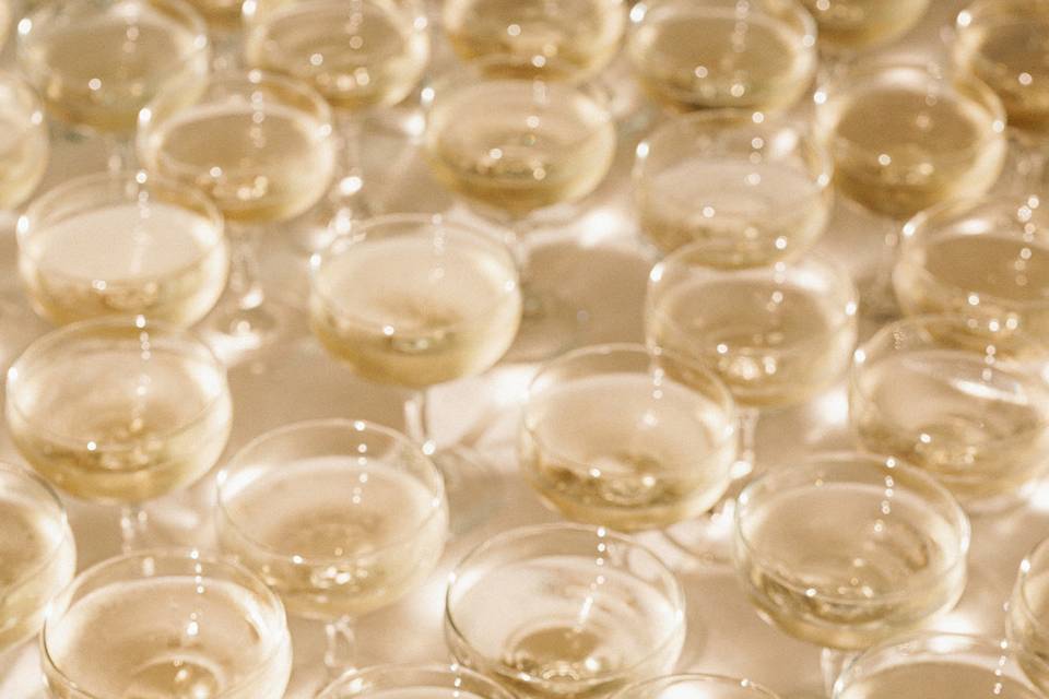 Coupe glasses with champagne