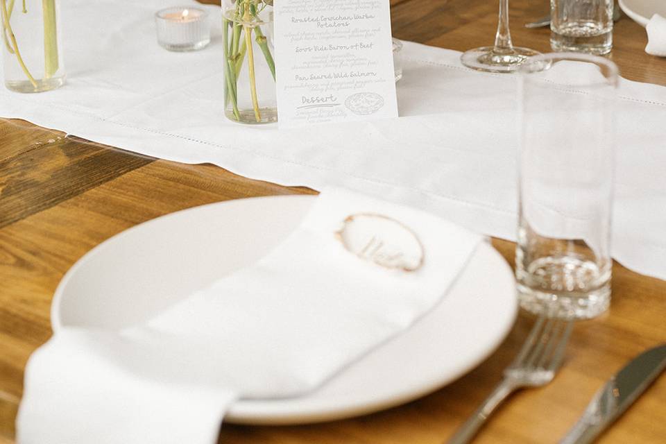 Wedding table details