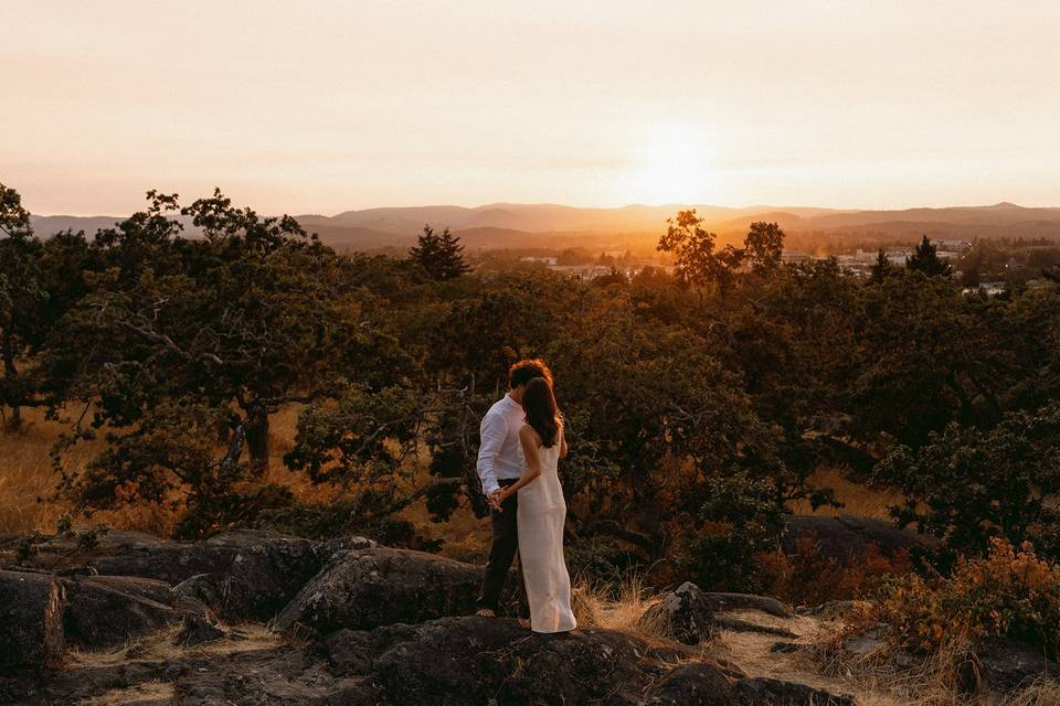 Couple watching the sunset