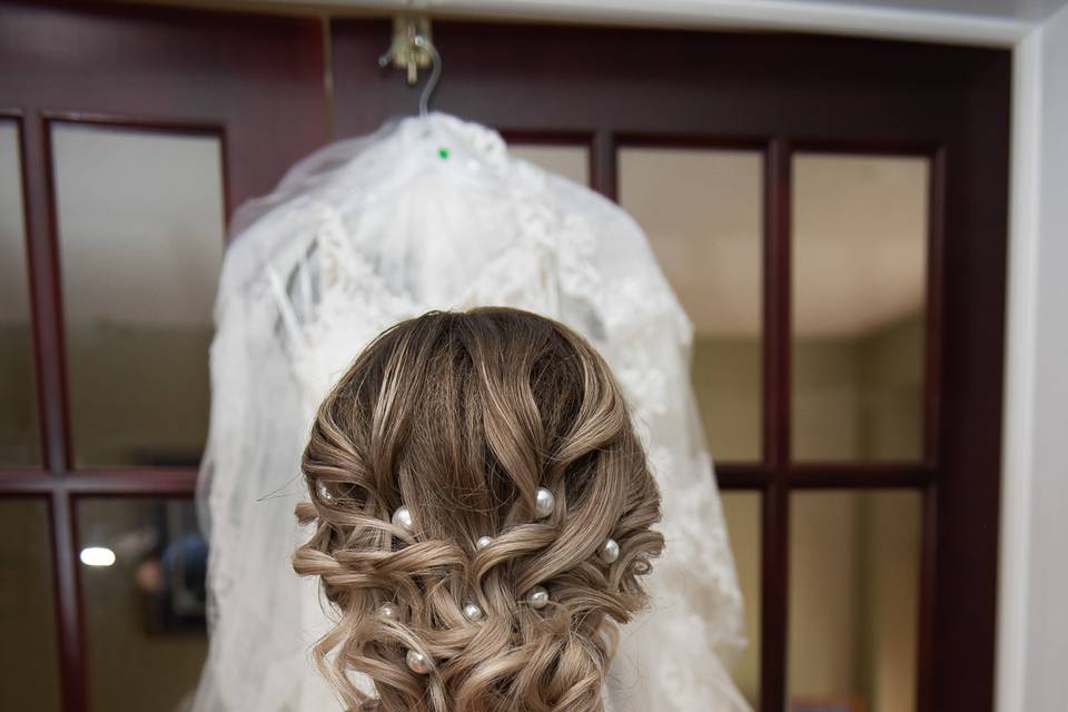 Low buns and curls