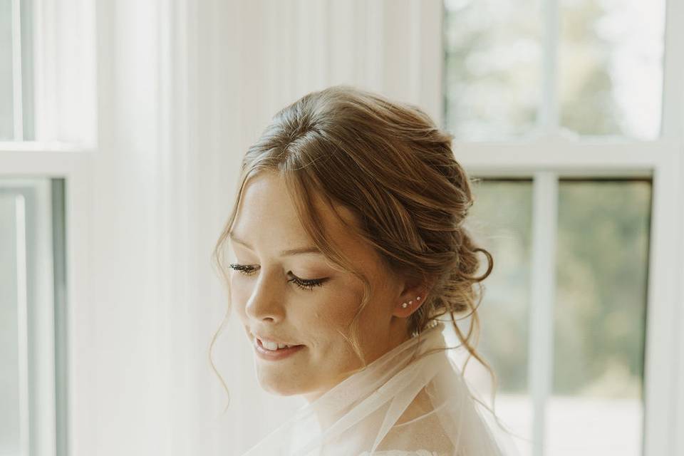 Romantic Low Bun Bridal Updo