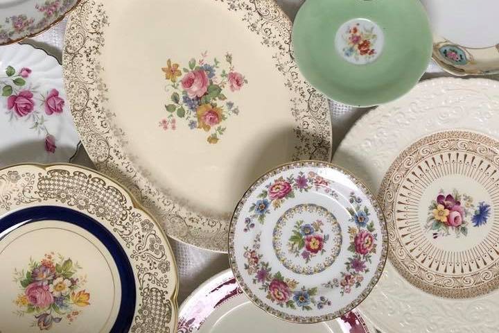 Mix and match vintage plates