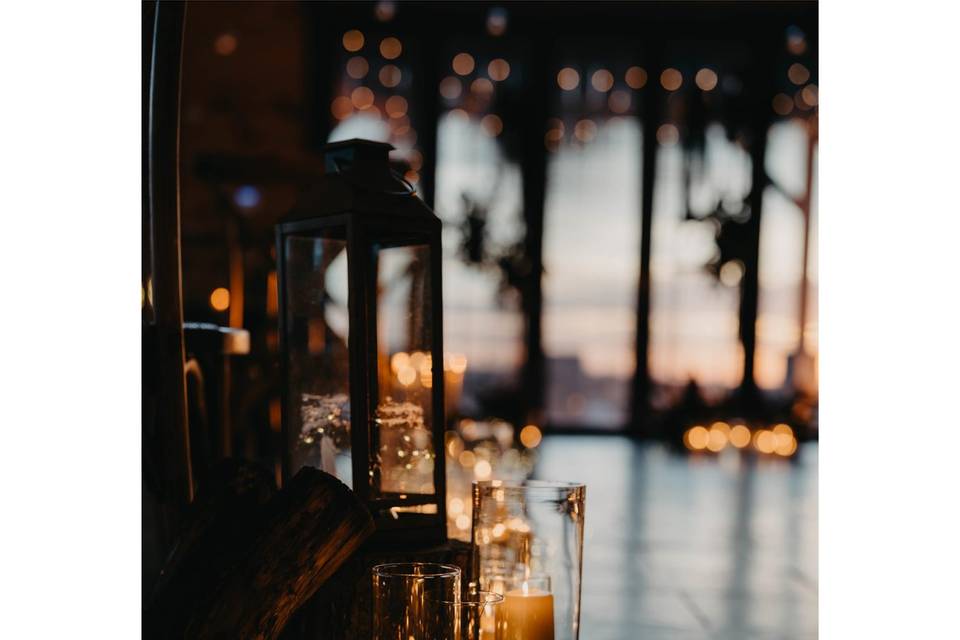Candle with vase + fairy light