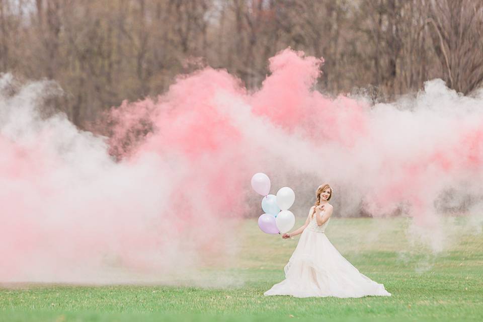 Pink fairytale wedding photos