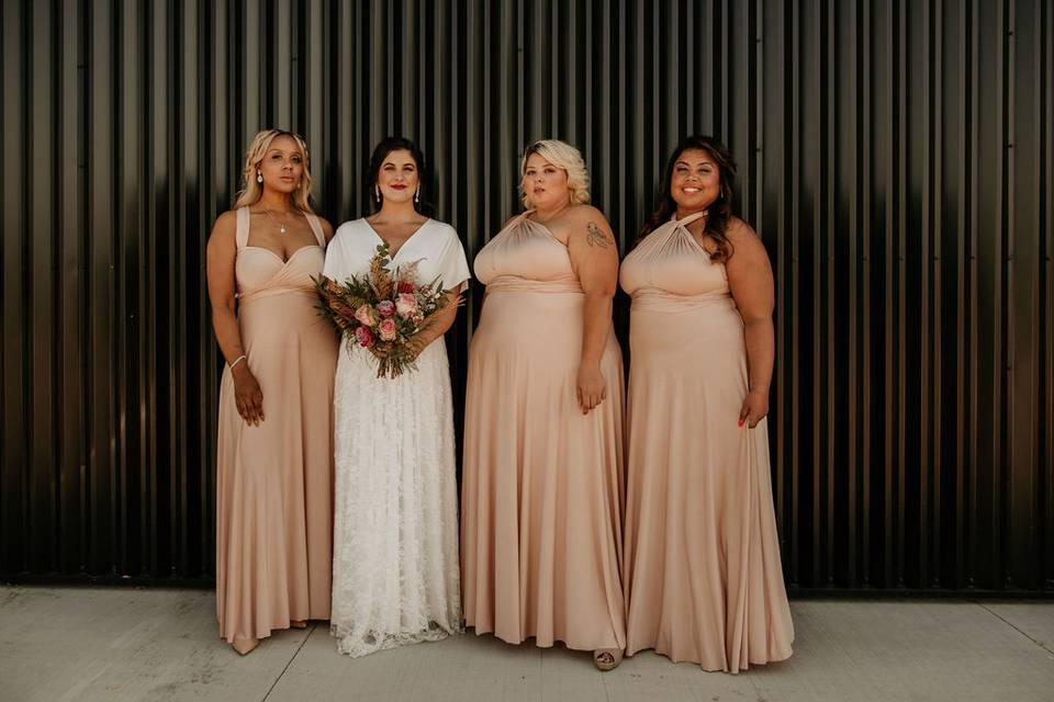 Neutral Champagne Bridesmaids