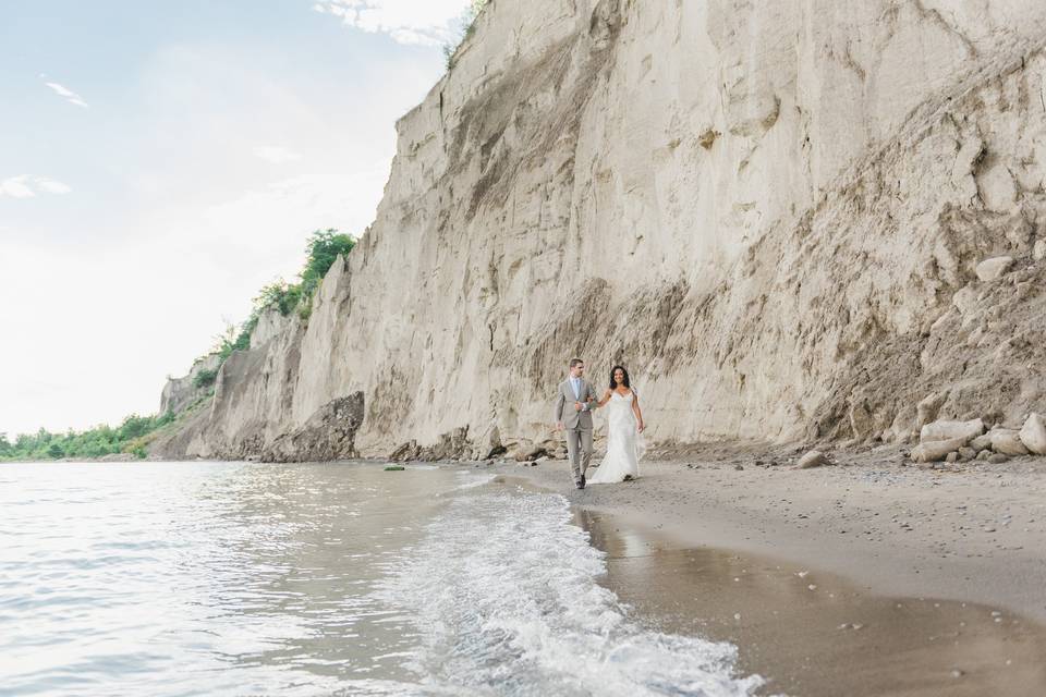 Sunset wedding photo