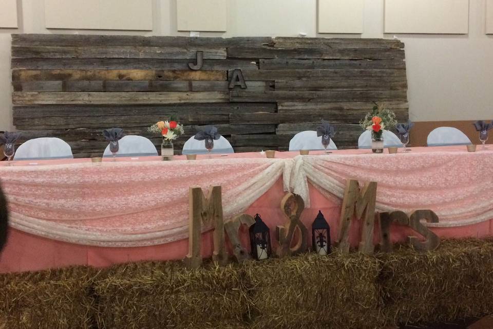 Head table setup