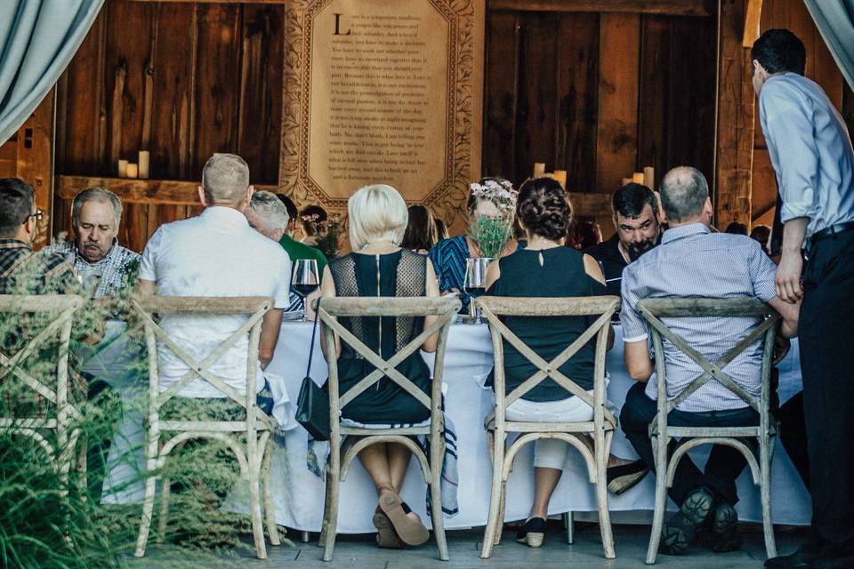 Inside our beautiful barn