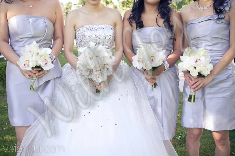 White cymbidium bouquets