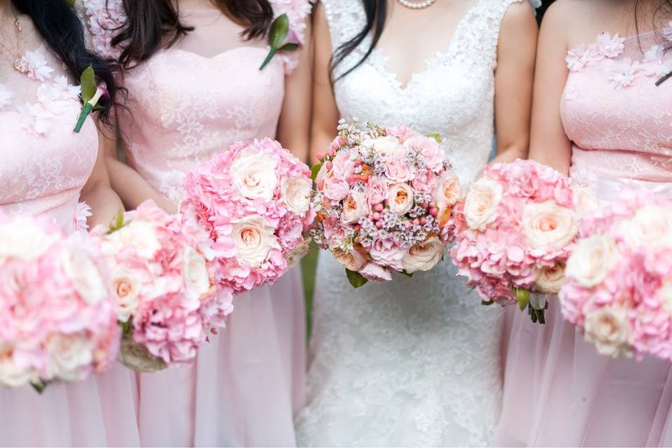 Pink bouquets