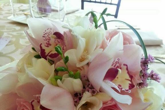 Pink cymbidium bouquet