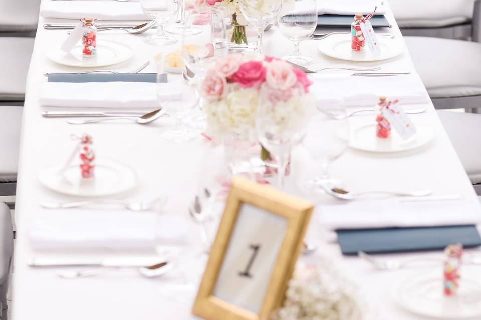 Pink centerpiece