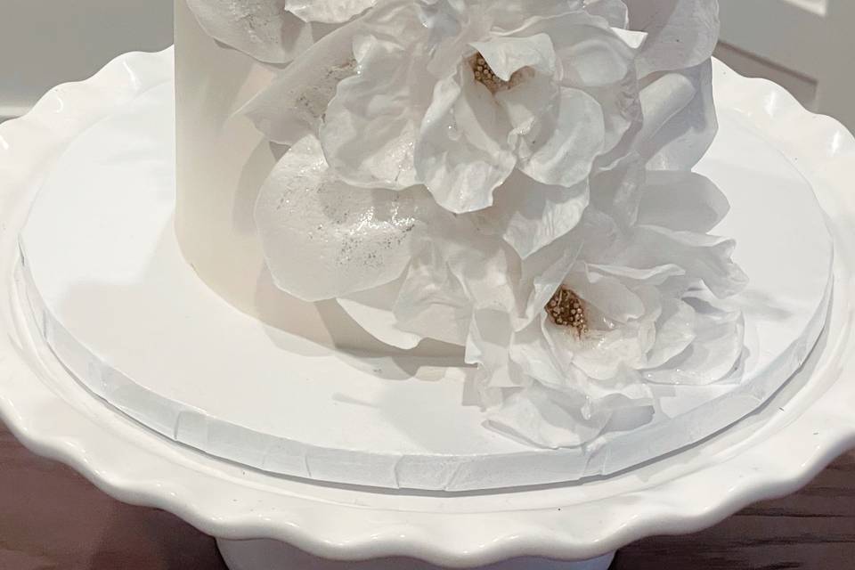 Wafer flower cake