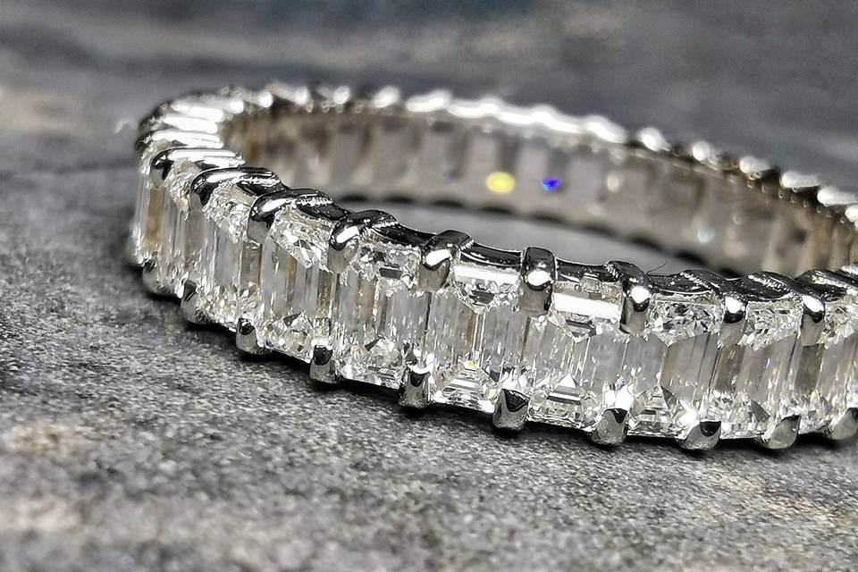 Diamond stacked wedding bands