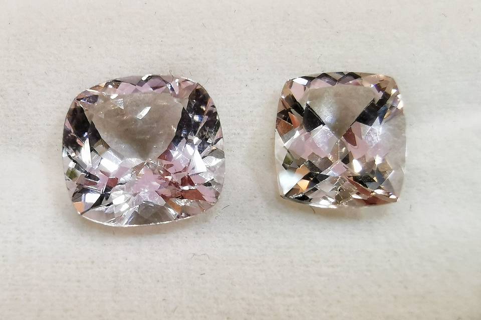 Garnet Earrings with diamonds